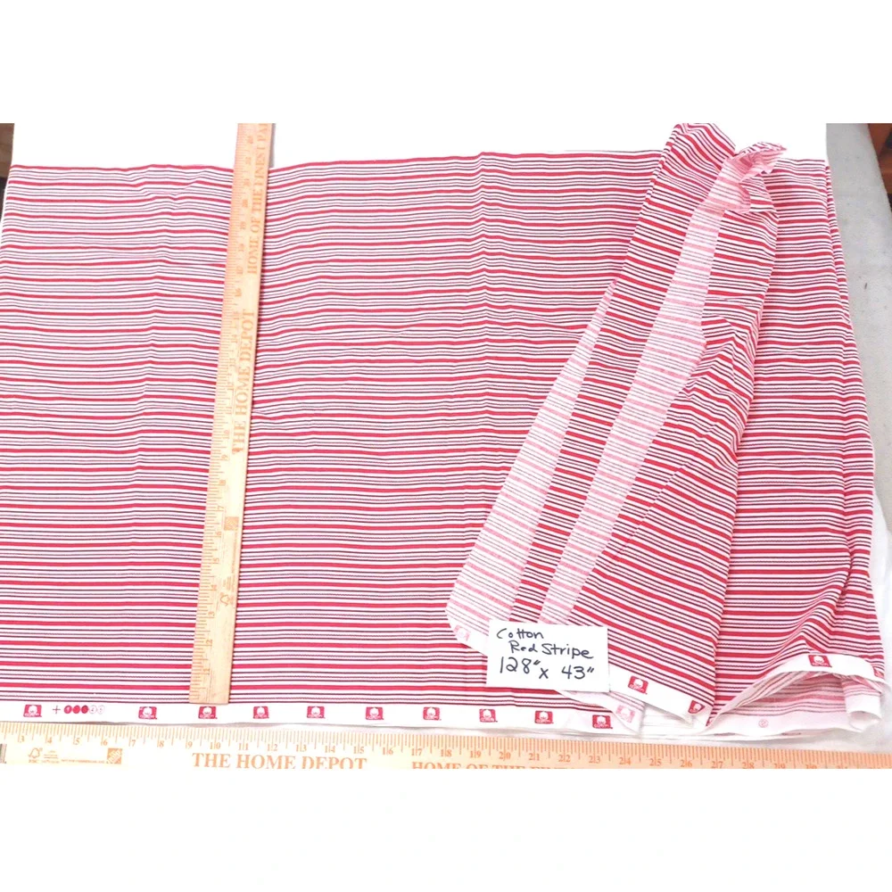 Red White Stripes Christmas Craft Sewing Quilting Cotton Fabric 1 Pc 128
